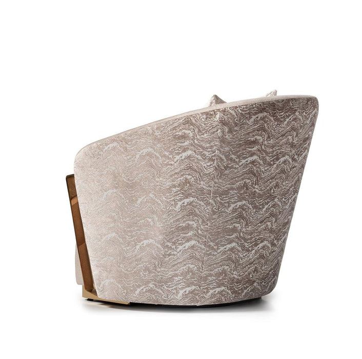 AICO Carmela Accent Chair in Shimmer Ivory - Bargain Furniture (Detroit, MI)