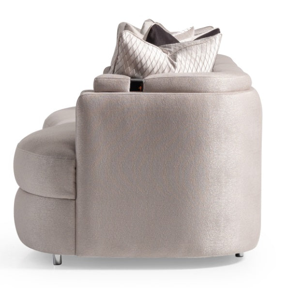 AICO Furniture Carmela Mansion Sofa Zinc in Silver - Bargain Furniture (Detroit, MI)