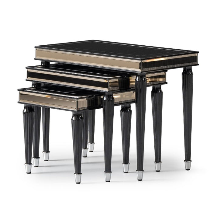 AICO La Francaise Nesting Tables in Black Ice - Bargain Furniture (Detroit, MI)