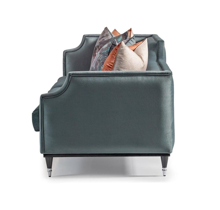 AICO La Francaise Mansion Sofa in Azure/Black - Bargain Furniture (Detroit, MI)