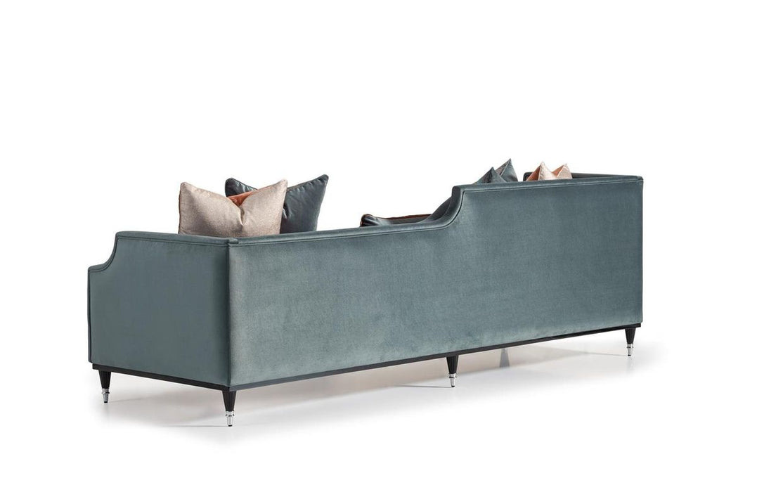 AICO La Francaise Mansion Sofa in Azure/Black - Bargain Furniture (Detroit, MI)