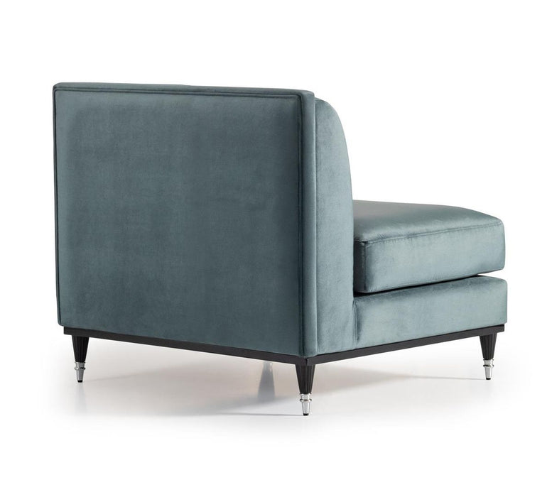 AICO La Francaise Armless Chair in Azure/Black - Bargain Furniture (Detroit, MI)
