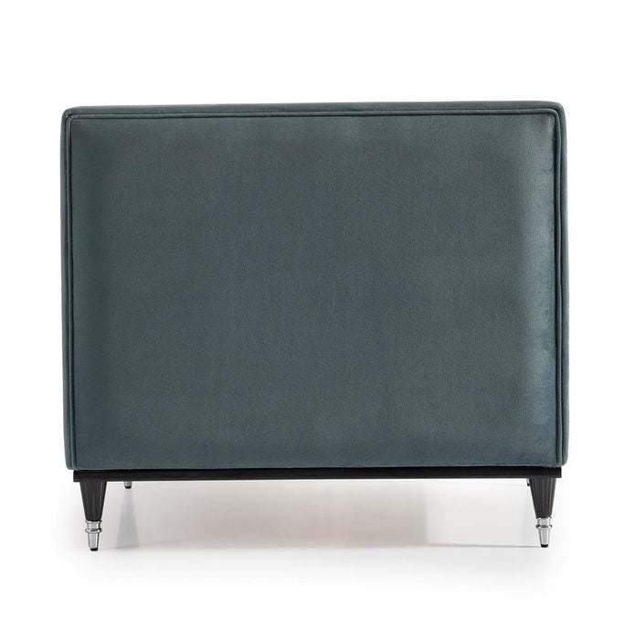 AICO La Francaise Armless Chair in Azure/Black - Bargain Furniture (Detroit, MI)
