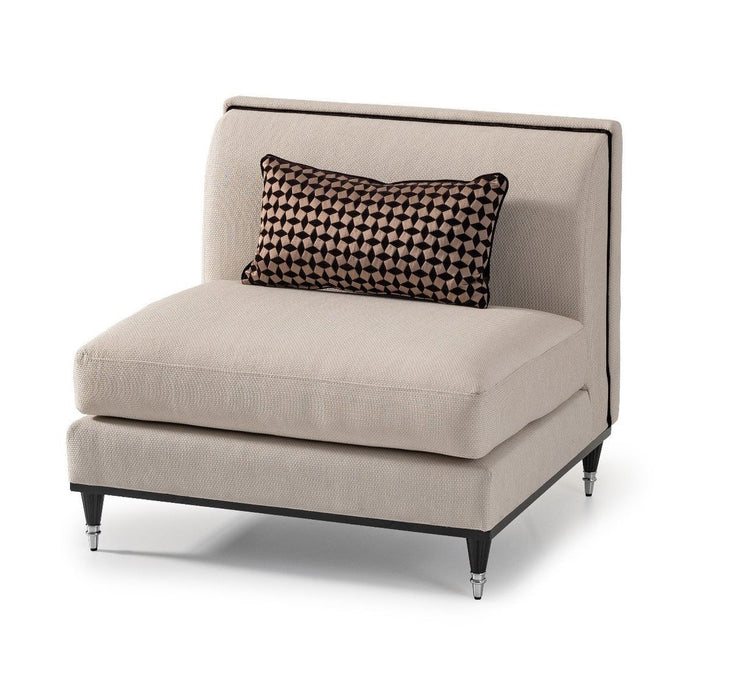 AICO La Francaise Armless Chair in Cafe/Black - Bargain Furniture (Detroit, MI)