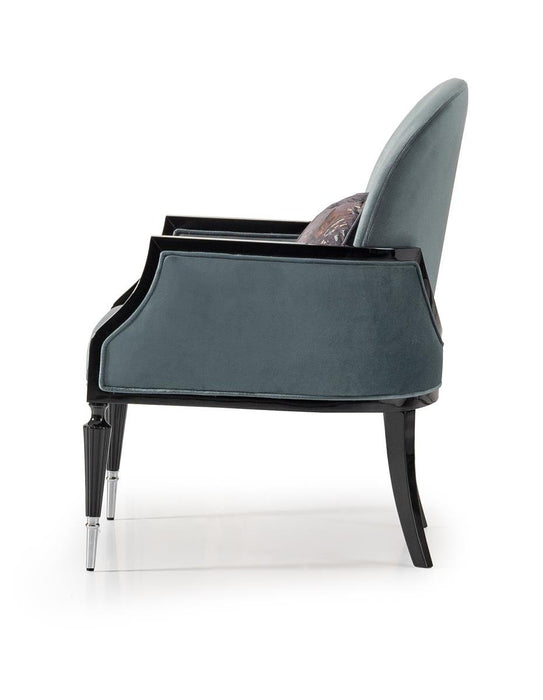 AICO La Francaise Accent Chair in Azure/Black - Bargain Furniture (Detroit, MI)
