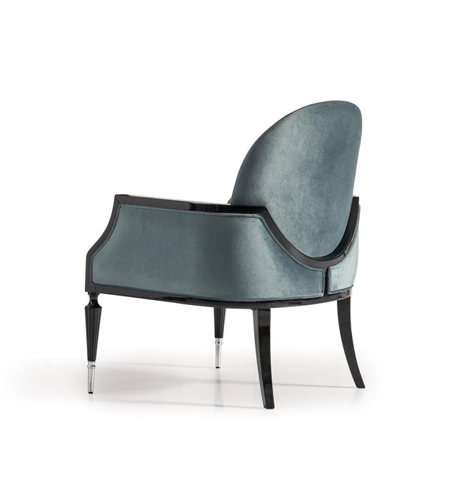 AICO La Francaise Accent Chair in Azure/Black - Bargain Furniture (Detroit, MI)