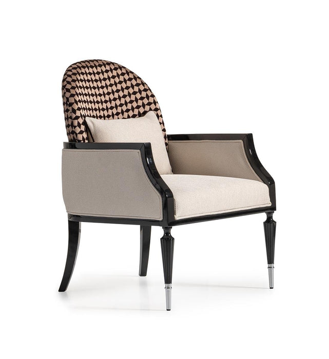 AICO La Francaise Accent Chair in Cafe/Black - Bargain Furniture (Detroit, MI)
