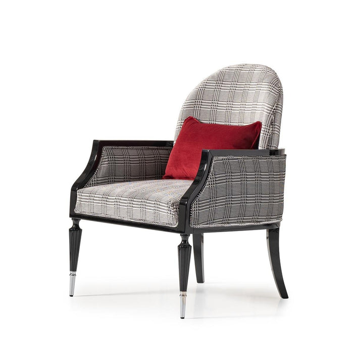 AICO La Francaise Accent Chair in Domino/Black - Bargain Furniture (Detroit, MI)