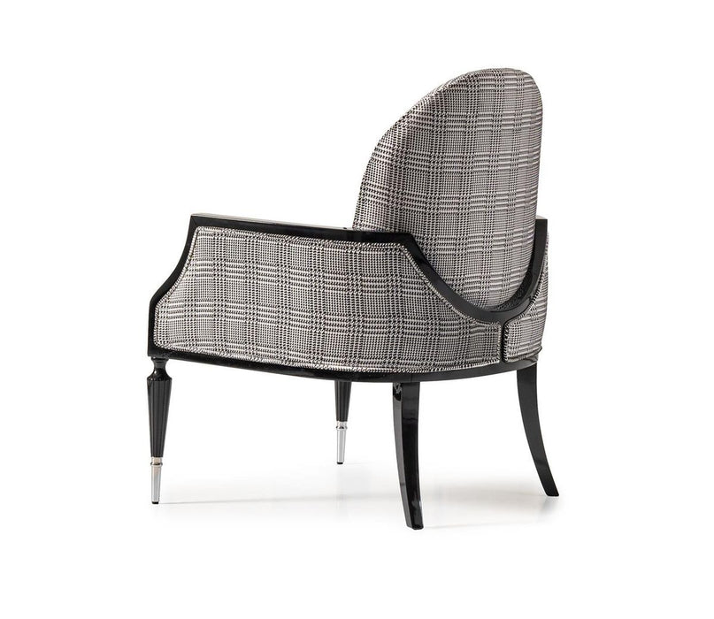 AICO La Francaise Accent Chair in Domino/Black - Bargain Furniture (Detroit, MI)