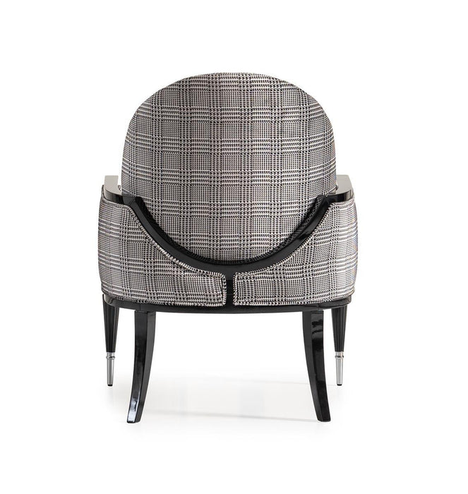 AICO La Francaise Accent Chair in Domino/Black - Bargain Furniture (Detroit, MI)