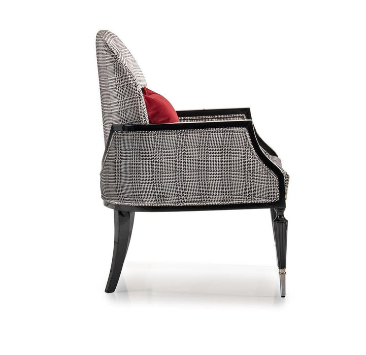 AICO La Francaise Accent Chair in Domino/Black - Bargain Furniture (Detroit, MI)