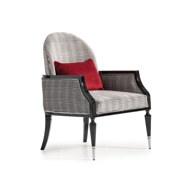 AICO La Francaise Accent Chair in Domino/Black - Bargain Furniture (Detroit, MI)