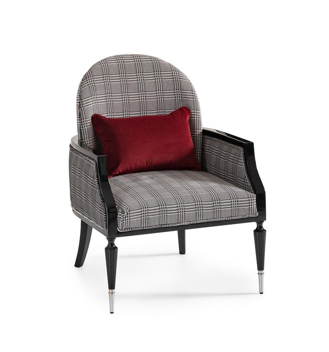 AICO La Francaise Accent Chair in Domino/Black - Bargain Furniture (Detroit, MI)