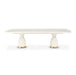 AICO Furniture Lisbon Double Pedestal Dining Table in Silken Matte Cream - Bargain Furniture (Detroit, MI)