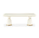 AICO Furniture Lisbon Double Pedestal Dining Table in Silken Matte Cream - Bargain Furniture (Detroit, MI)