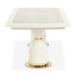 AICO Furniture Lisbon Double Pedestal Dining Table in Silken Matte Cream - Bargain Furniture (Detroit, MI)