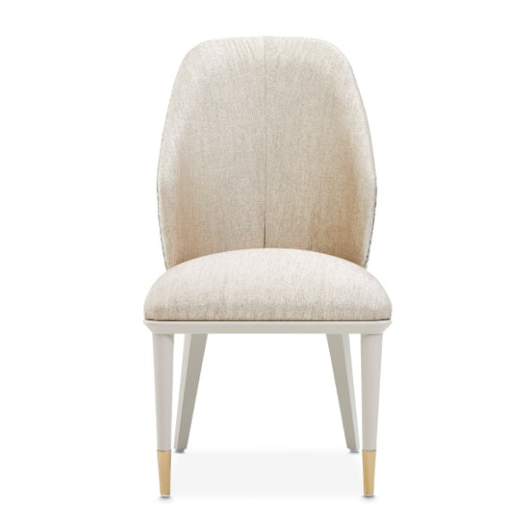 AICO Furniture Lisbon Side Chair in Silken Matte Cream - Bargain Furniture (Detroit, MI)
