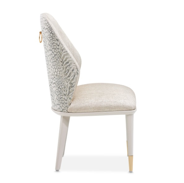 AICO Furniture Lisbon Side Chair in Silken Matte Cream - Bargain Furniture (Detroit, MI)