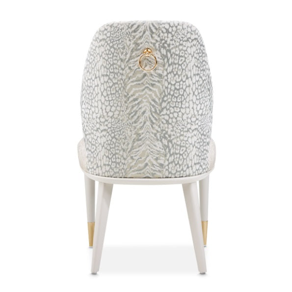 AICO Furniture Lisbon Side Chair in Silken Matte Cream - Bargain Furniture (Detroit, MI)