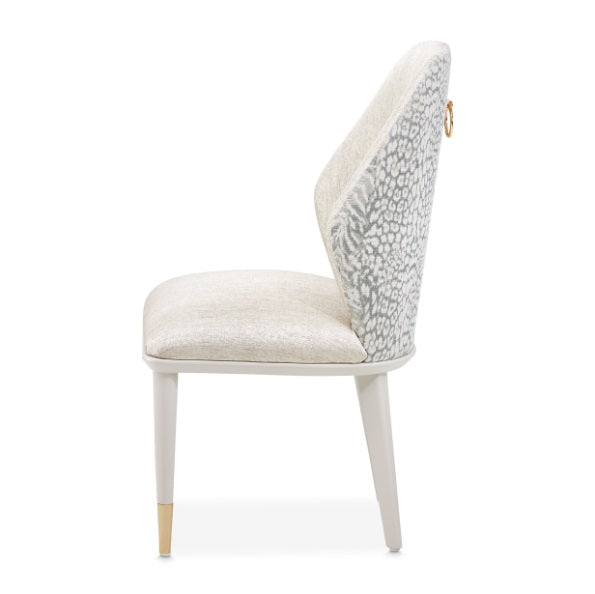 AICO Furniture Lisbon Side Chair in Silken Matte Cream - Bargain Furniture (Detroit, MI)