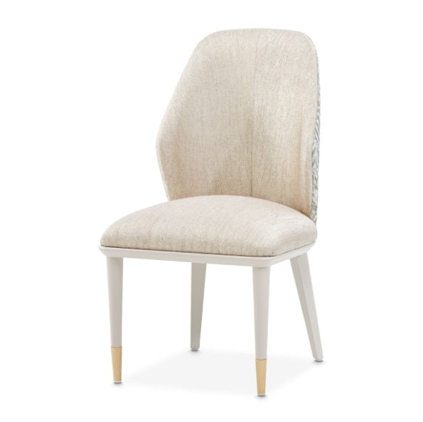 AICO Furniture Lisbon Side Chair in Silken Matte Cream - Bargain Furniture (Detroit, MI)