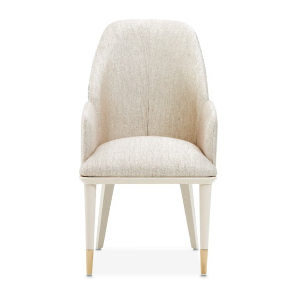 AICO Furniture Lisbon Arm Chair in Silken Matte Cream - Bargain Furniture (Detroit, MI)