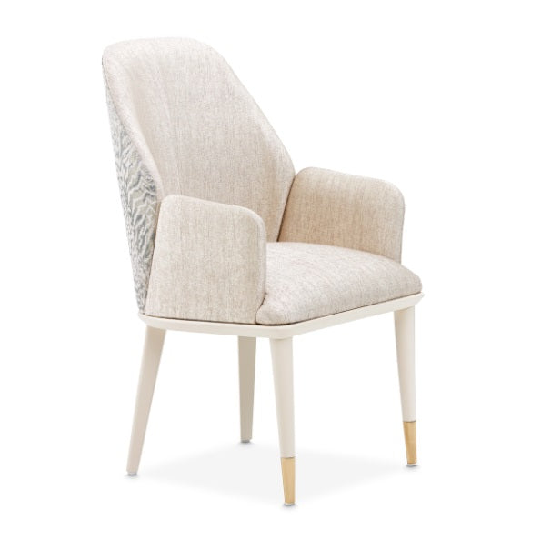 AICO Furniture Lisbon Arm Chair in Silken Matte Cream - Bargain Furniture (Detroit, MI)