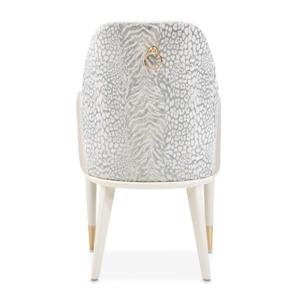 AICO Furniture Lisbon Arm Chair in Silken Matte Cream - Bargain Furniture (Detroit, MI)