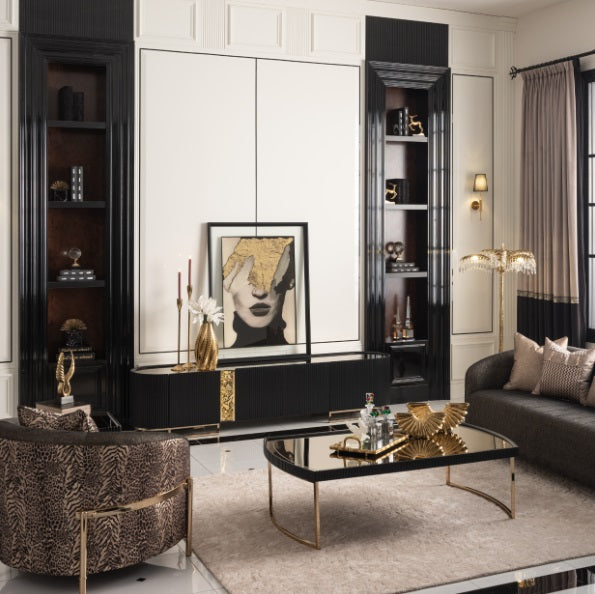 AICO Furniture Lisbon Cocktail Table in Silken Matte Black - Bargain Furniture (Detroit, MI)