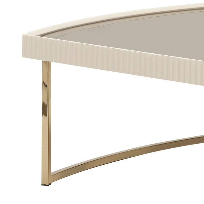 AICO Lisbon Cocktail Table in Silken Matte Cream - Bargain Furniture (Detroit, MI)