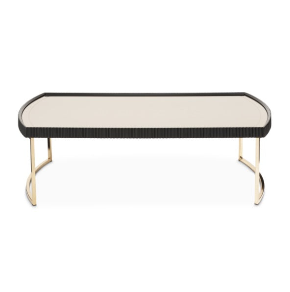 AICO Furniture Lisbon Cocktail Table in Silken Matte Black - Bargain Furniture (Detroit, MI)