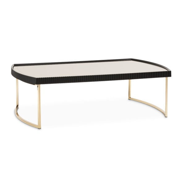 AICO Furniture Lisbon Cocktail Table in Silken Matte Black - Bargain Furniture (Detroit, MI)