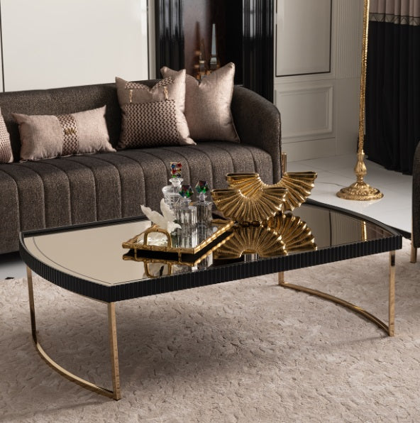 AICO Furniture Lisbon Cocktail Table in Silken Matte Black - Bargain Furniture (Detroit, MI)