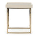 AICO Furniture Lisbon Side Table in Silken Matte Cream - Bargain Furniture (Detroit, MI)