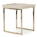AICO Furniture Lisbon Side Table in Silken Matte Cream - Bargain Furniture (Detroit, MI)