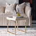 AICO Furniture Lisbon Side Table in Silken Matte Cream - Bargain Furniture (Detroit, MI)