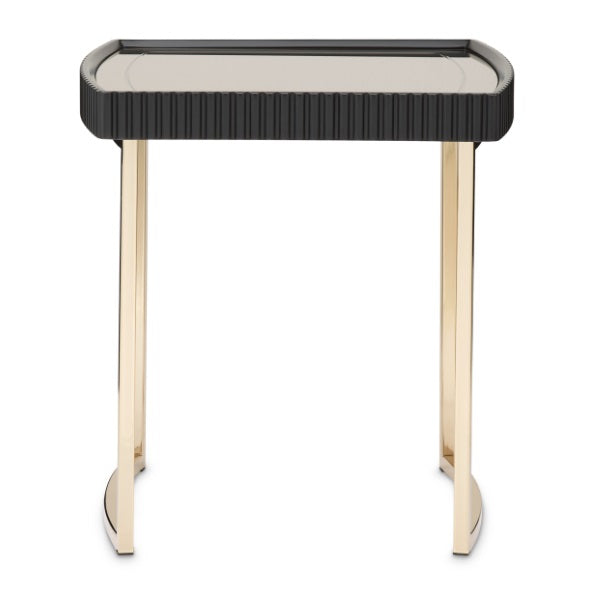 AICO Furniture Lisbon Side Table in Silken Matte Black - Bargain Furniture (Detroit, MI)