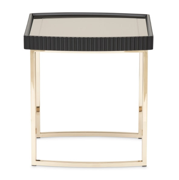 AICO Furniture Lisbon Side Table in Silken Matte Black - Bargain Furniture (Detroit, MI)