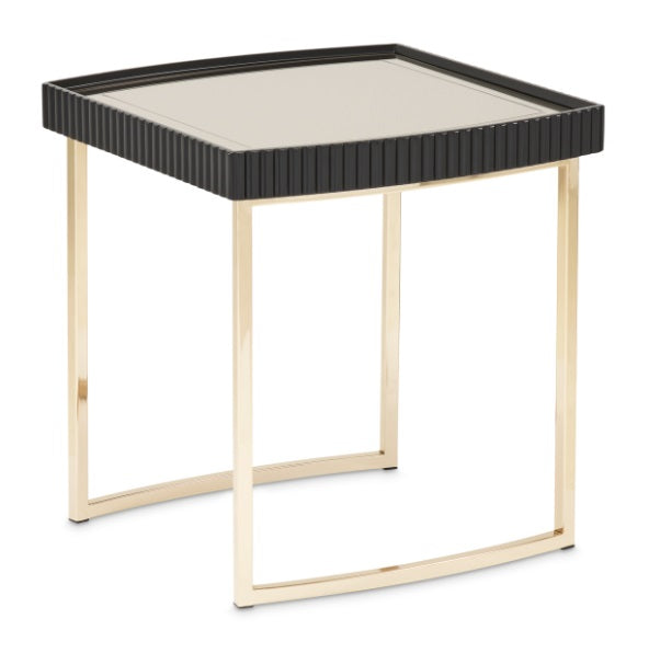 AICO Furniture Lisbon Side Table in Silken Matte Black - Bargain Furniture (Detroit, MI)