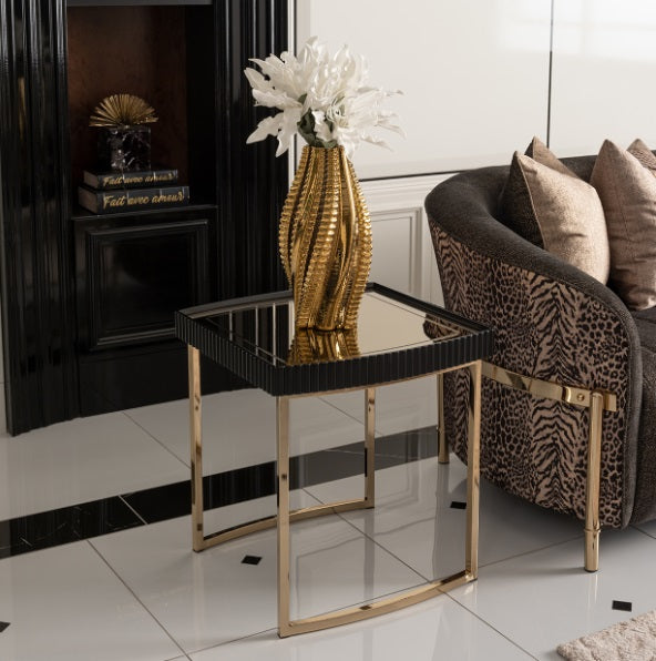 AICO Furniture Lisbon Side Table in Silken Matte Black - Bargain Furniture (Detroit, MI)