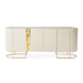 AICO Furniture Lisbon Console Table in Silken Matte Cream - Bargain Furniture (Detroit, MI)