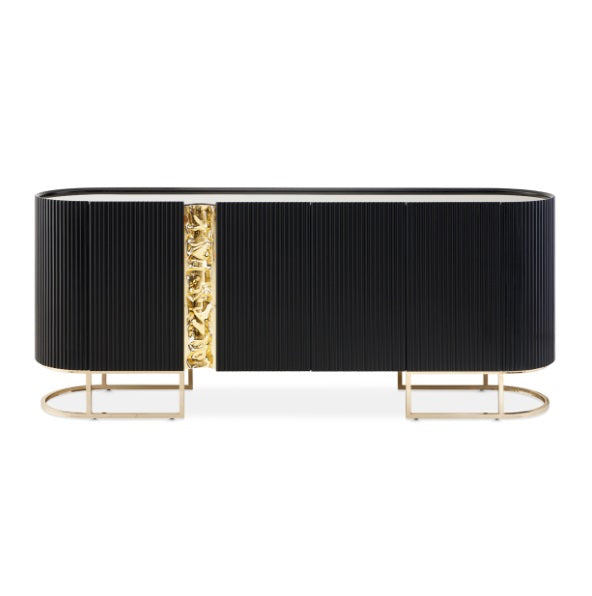 AICO Furniture Lisbon Console Table in Silken Matte Black - Bargain Furniture (Detroit, MI)