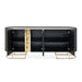 AICO Furniture Lisbon Console Table in Silken Matte Black - Bargain Furniture (Detroit, MI)