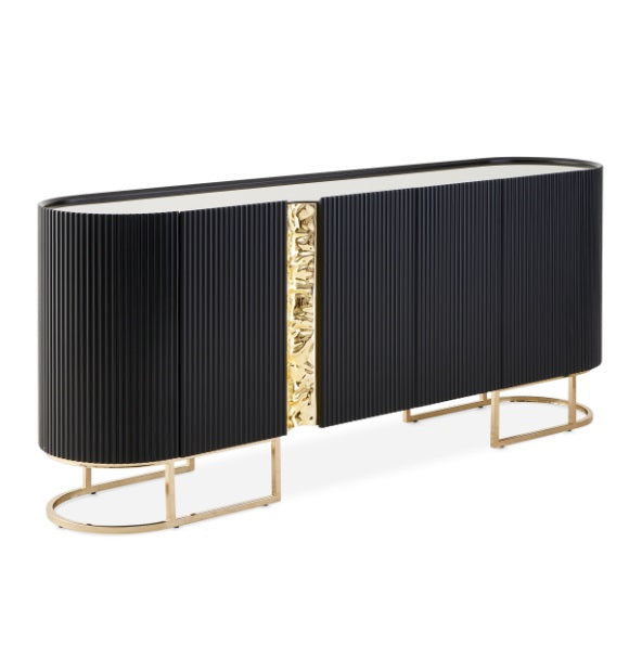 AICO Furniture Lisbon Console Table in Silken Matte Black - Bargain Furniture (Detroit, MI)