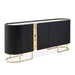 AICO Furniture Lisbon Console Table in Silken Matte Black - Bargain Furniture (Detroit, MI)