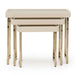 AICO Lisbon Nesting Tables in Silken Matte Cream - Bargain Furniture (Detroit, MI)