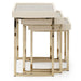 AICO Lisbon Nesting Tables in Silken Matte Cream - Bargain Furniture (Detroit, MI)