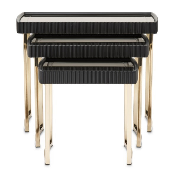 AICO Furniture Lisbon Nesting Table in Silken Matte Black - Bargain Furniture (Detroit, MI)