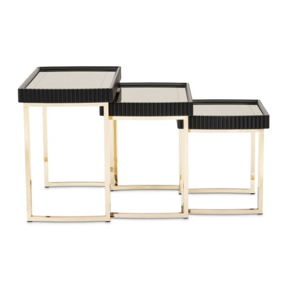 AICO Furniture Lisbon Nesting Table in Silken Matte Black - Bargain Furniture (Detroit, MI)