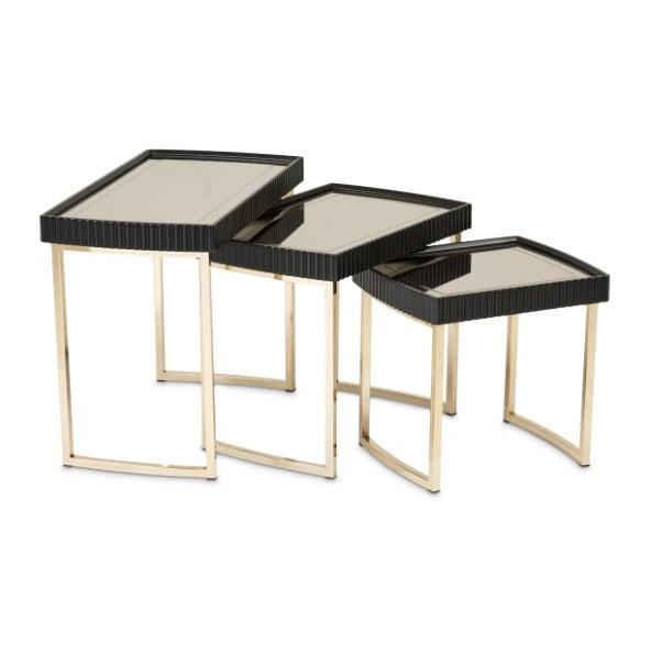 AICO Furniture Lisbon Nesting Table in Silken Matte Black - Bargain Furniture (Detroit, MI)